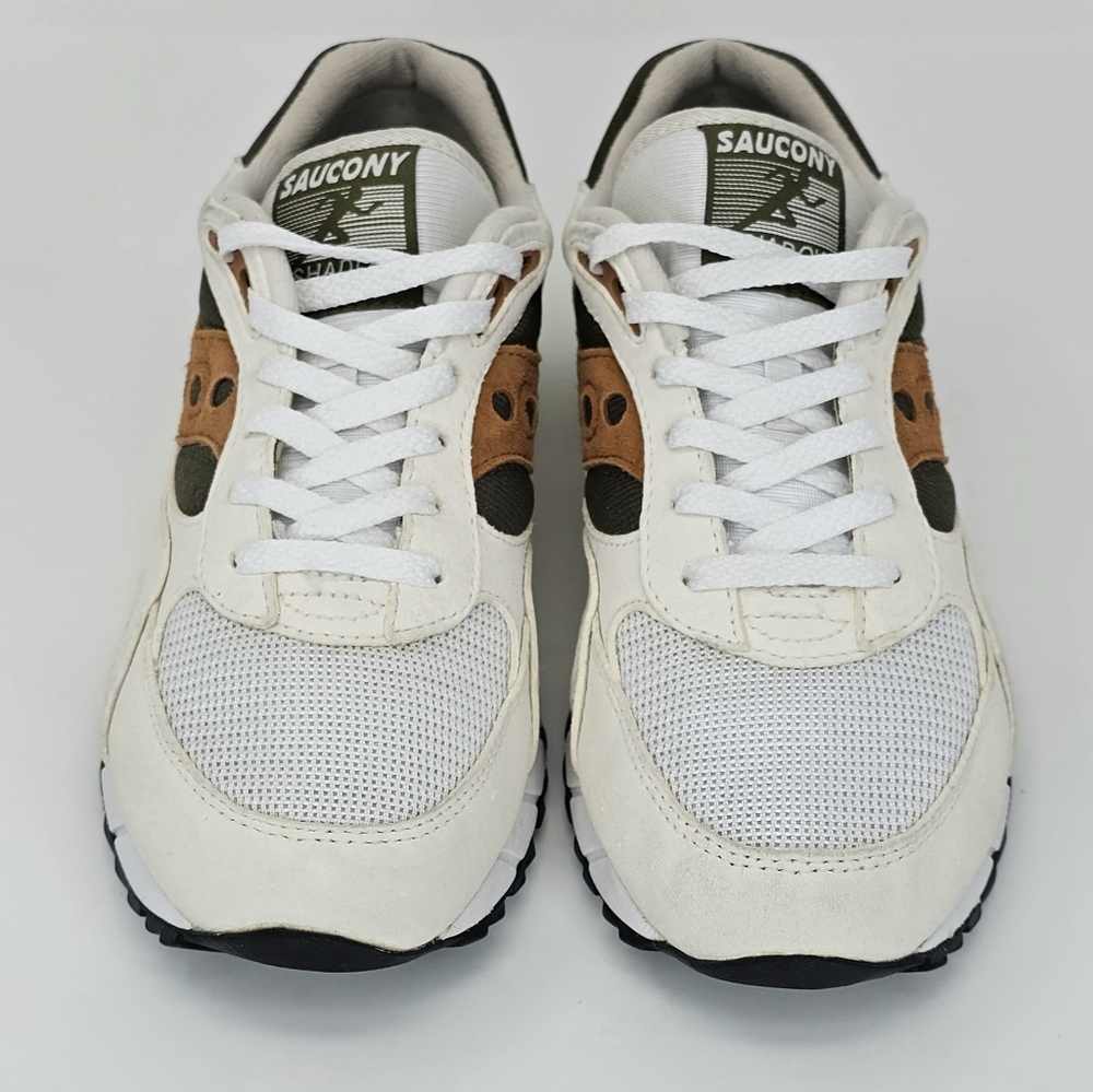 SAUCONY Men’s Shadow 6000 Cream Olive Green Brown Sneakers Size 8.5 Retro - Picture 3 of 13